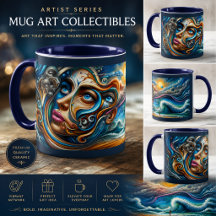 Café de Arte Abstrata Paisagem Oceânica Surrealist