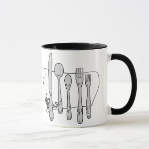 Caneca Café de Arte Preta e Branco