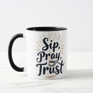 Caneca Café De Confiança De Sip Pray E Jesus Lover