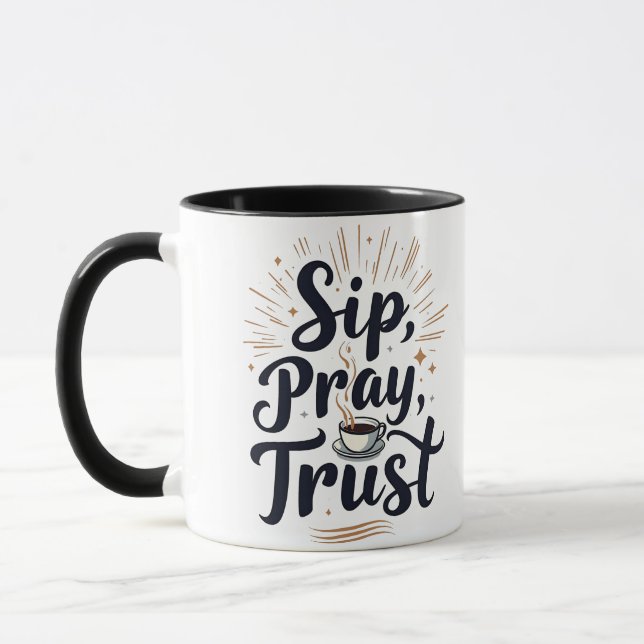 Caneca Café De Confiança De Sip Pray E Jesus Lover (Esquerda)