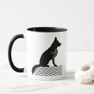 Caneca Café de dois tons do nó do german shepherd Loki Sa