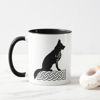 Caneca Café de dois tons do nó do german shepherd Loki Sa