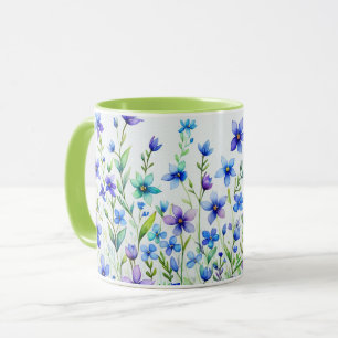 Caneca Café de Flores de Aquarela
