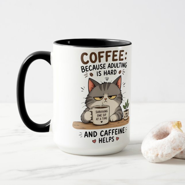 Caneca Café de gato  (Com Donut)