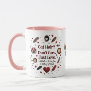 Caneca Café de Gato Bonito com Corações e Patas