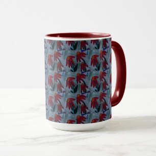 Caneca Café de margarida vermelha