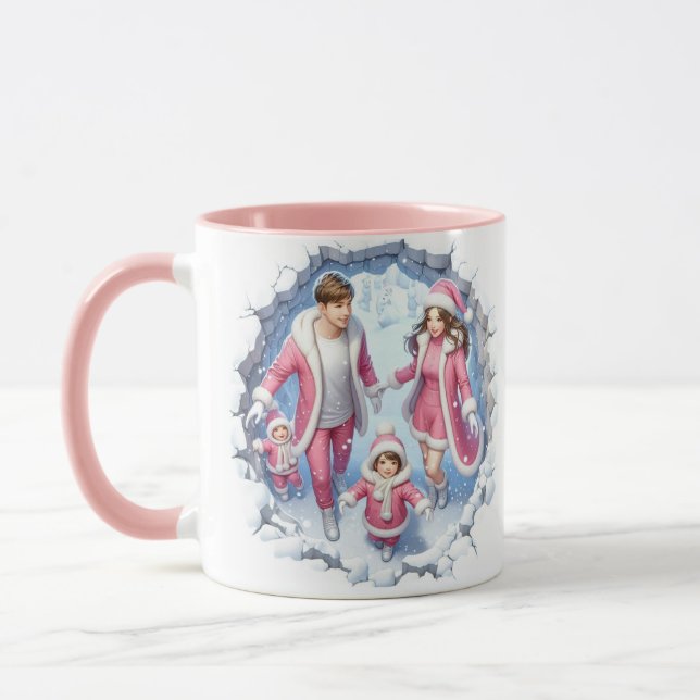 Caneca Café de Natal Diversão de Neve (Esquerda)