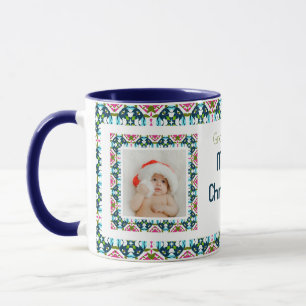 Caneca Café de Natal Merry Blue Jolly
