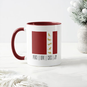 Caneca Café de Natal Vermelho Branco Dourado Amante de Ga