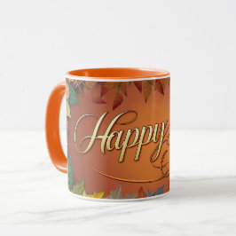 Caneca Café de outono feliz