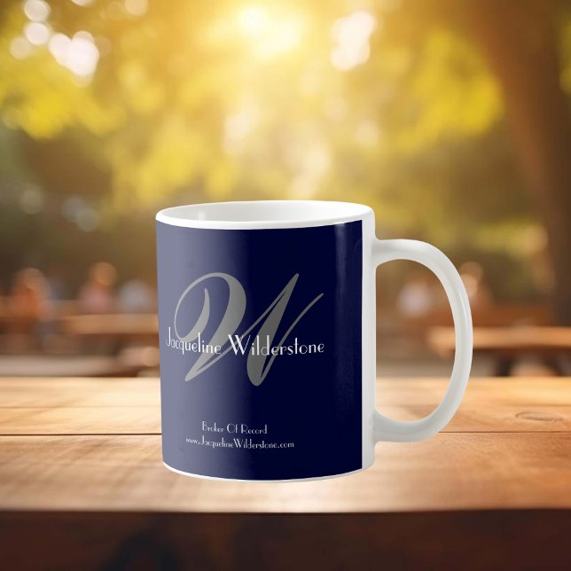Caneca Café de Realador Profissional Quic Monograma Elega (Professional Realtor Mug.)