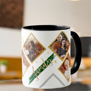 Caneca Café de Script de Coração de Colagem Multifotográf