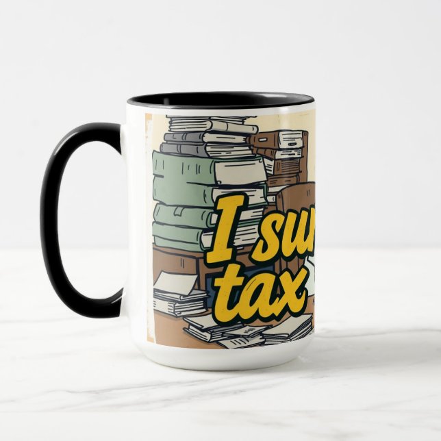 Caneca Café de Sobrevivência na Temporada de Impostos da  (Esquerda)