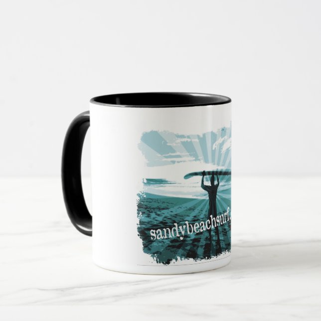 Caneca Café De Surfe De Praia Sandy Mug (Frente Esquerda)