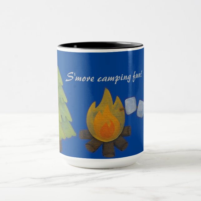Caneca Café "Diversão com S'more no Acampamento" (Centro)