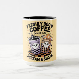 Caneca Café do Dia das Bruxas de gritar e Açúcar