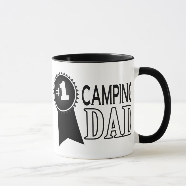 Caneca Café do dia dos pais do pai de acampamento ou (Direita)