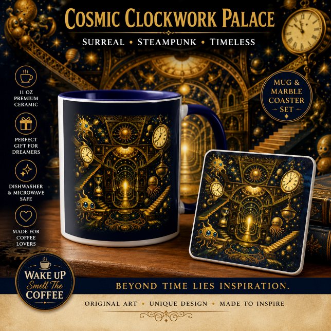 Caneca Café do Palácio Cósmo-Cronométrico (Criador carregado)