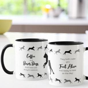 Caneca Café e Cães Boxer Cães com Duas Pontas