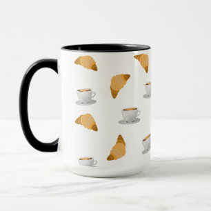 Caneca Café e Croissant Pattern Mug