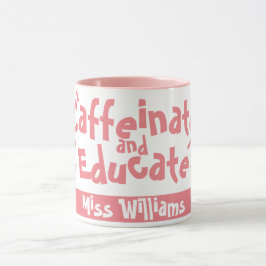 Caneca Café e Educação Dito Engraçado Nome do Professor