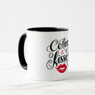 Caneca Café e Kissess - copo romântico