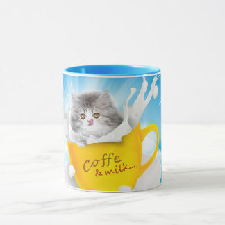 Caneca "Café e Leite com Mug de Gato Gato
