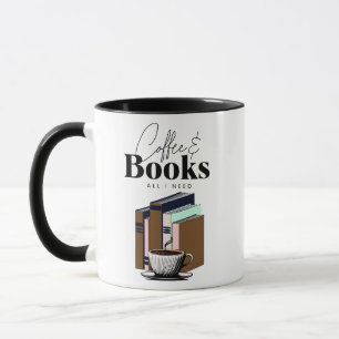 Caneca Café e Livros é tudo o que preciso de Vintage