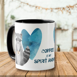 Caneca Café é Meu Espírito Animal Raccoon