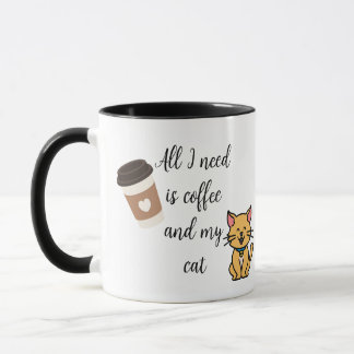 Caneca Café Engraçado e Mug Cerâmico de Gato