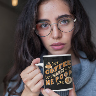 Caneca Café Engraçado Me Faz Cagar 