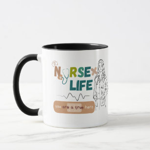 Caneca "Café, esfregões e salvamento de vidas - Enfermeir
