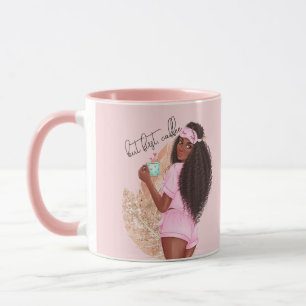 Caneca Café Falso Brilho Cabelo Rosa Rosa  
