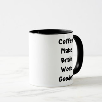 Caneca Café Faz o Cérebro Funcionar Melhor Camiseta Diver