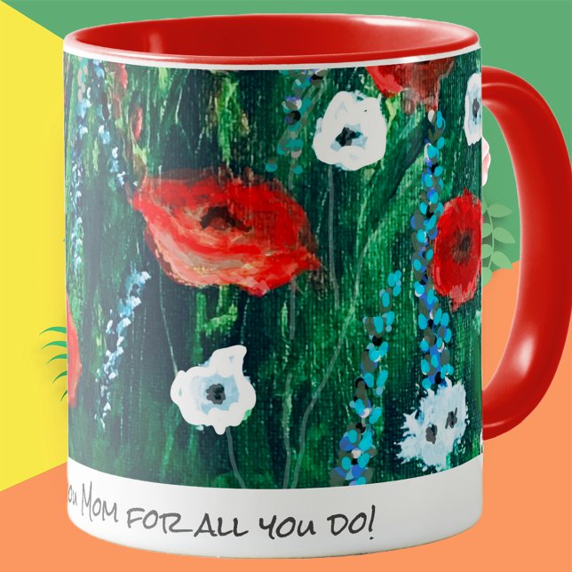 Caneca Café Flor Para Seu Presente De Pintura Acrílica (Criador carregado)