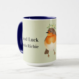 Caneca Café Floral Vintage Robin Cottagecore
