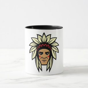 Caneca Café Gráfico Headdress Chefe Orgulhoso