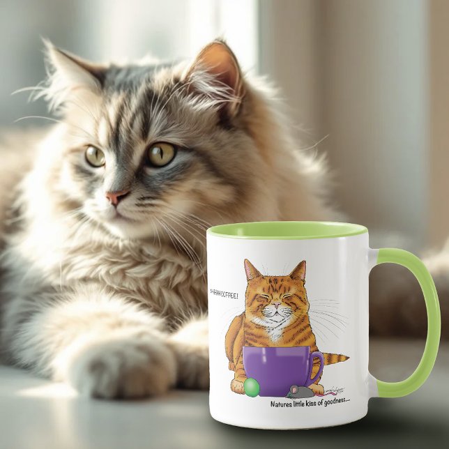 Caneca Café Laranja Gengibre Gata Engraçado (Criador carregado)