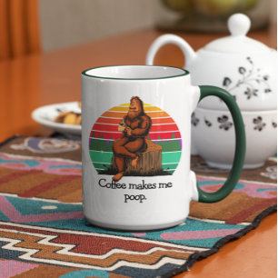 Caneca Café Me Faz Cagar Bigfoot Sasquatch Engraçado 15oz