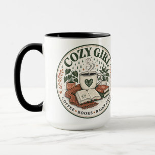 Caneca Café Menina Aconchegante Livros Dias Chuvosos Desi