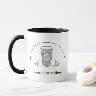 Caneca Café moderno simples floral