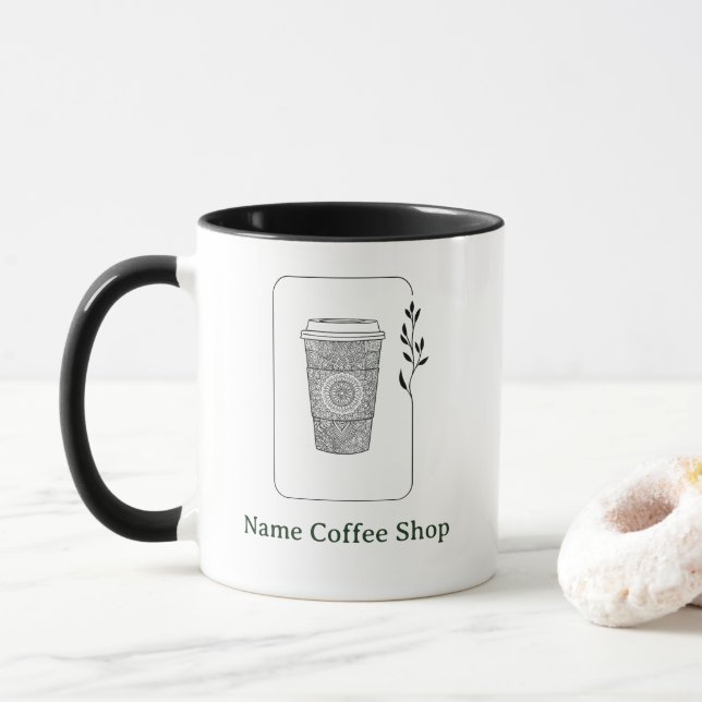 Caneca Café moderno simples floral (Com Donut)