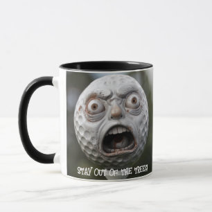 Caneca Café Mug Golfer, "Fique fora das árvores!"