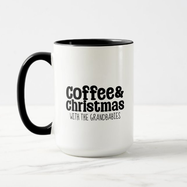 Caneca Café & Natal Com Seu Próprio Texto Personalizado (Esquerda)