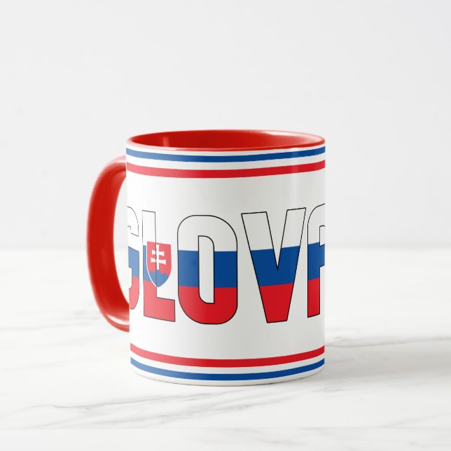 Caneca Café Patriótico com Bandeira Nacional da Eslovênia (Frente Esquerda)