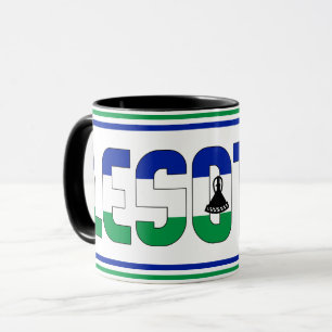 Caneca Café Patriótico da Bandeira Nacional Lesoto