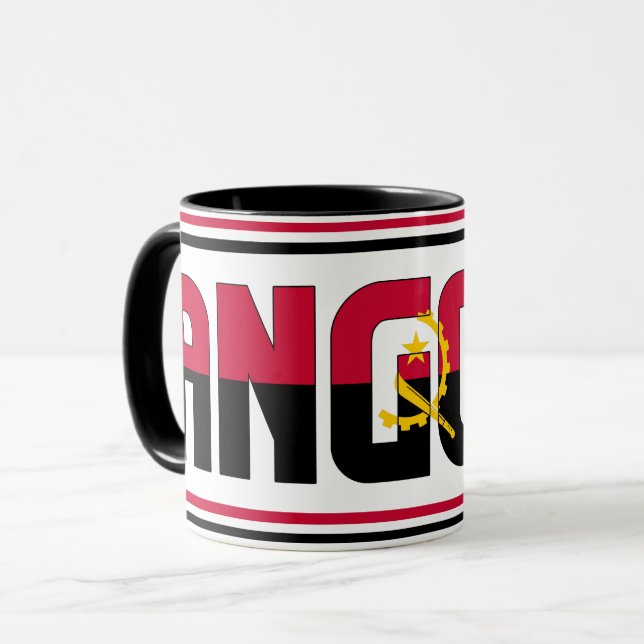 Caneca Café Patriótico de Bandeira Angola (Frente Esquerda)