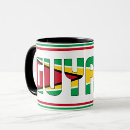 Caneca Café Patriótico de Bandeira Nacional da Guiana