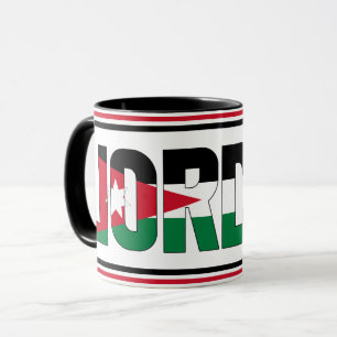 Caneca Café Patriótico de Bandeira Nacional da Jordânia