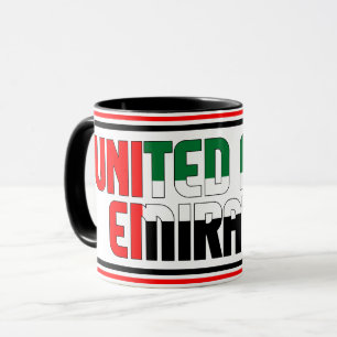 Caneca Café Patriótico de Bandeira Nacional dos Emirados 